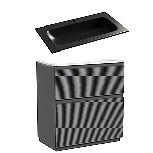 Тумба с раковиной Sancos FOLK Floor FL80FGS/CN7012MB 80 Grey soft для ванной в интернет-магазине Sanbest