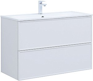 Тумба с раковиной Aquanet Арт 313257 100 белый матовый для ванной в интернет-магазине Sanbest