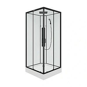 Душевая кабина Parly AMI Quadro 90х90 стекло прозрачное/профиль черный купить в интернет-магазине Sanbest