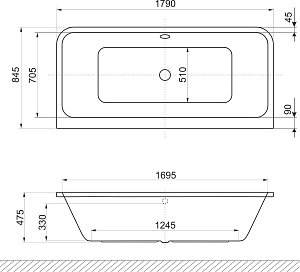 Ванна акриловая Excellent Arana 180x85 купить в интернет-магазине Sanbest