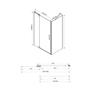 Душевой уголок Vincea Extra 80x100 купить в интернет-магазине Sanbest