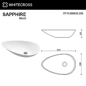 Раковина накладная WhiteCross SAPPHIRE 56 0710.056033.200 белая матовая купить в интернет-магазине Sanbest