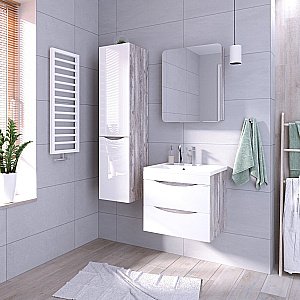 Пенал подвесной Grossman Талис 303508 35 бетон пайн/белый глянец для ванной в интернет-магазине сантехники Sanbest