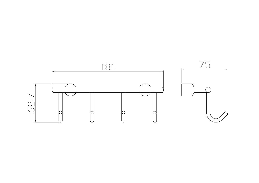 Крючок WONZON & WOGHAND WW-9382-4 хром купить в интернет-магазине сантехники Sanbest