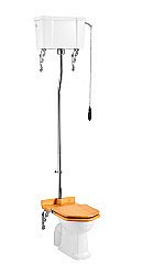 Унитаз Burlington P2-C28S BLA с высоким бачком, ручка черная купить в интернет-магазине Sanbest