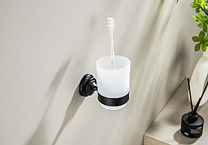 Стакан Aquatek Классик AQ4504MB стекло матовое/черный матовый купить в интернет-магазине сантехники Sanbest