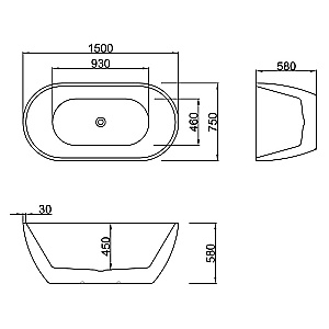 Ванна Azario BLANCA 150х75 AZ-6602-15075 белая купить в интернет-магазине Sanbest