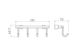 Крючок WONZON & WOGHAND WW-9382-4 хром купить в интернет-магазине сантехники Sanbest