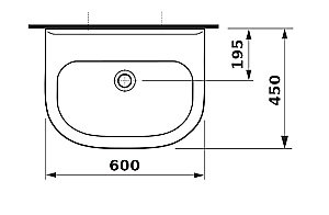 Раковина подвесная Jika DEEP by 60 см без отверстия белая купить в интернет-магазине Sanbest