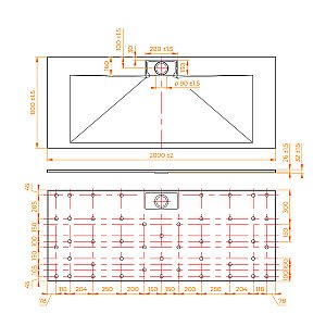 Душевой поддон RGW TKS-Gr 553802820-12 80x200 серый купить в интернет-магазине Sanbest