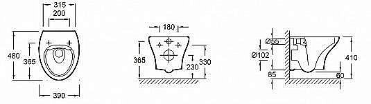 Унитаз подвесной Jacob Delafon NOUVELLE VAGUE EDK102-00 безободковый купить в интернет-магазине Sanbest