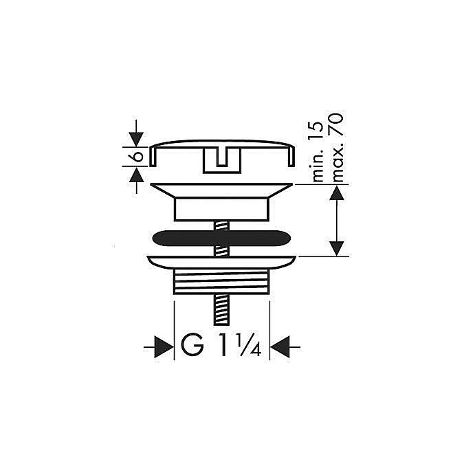 Сливной вентиль Hansgrohe Focus 50001000 хром купить в интернет-магазине сантехники Sanbest
