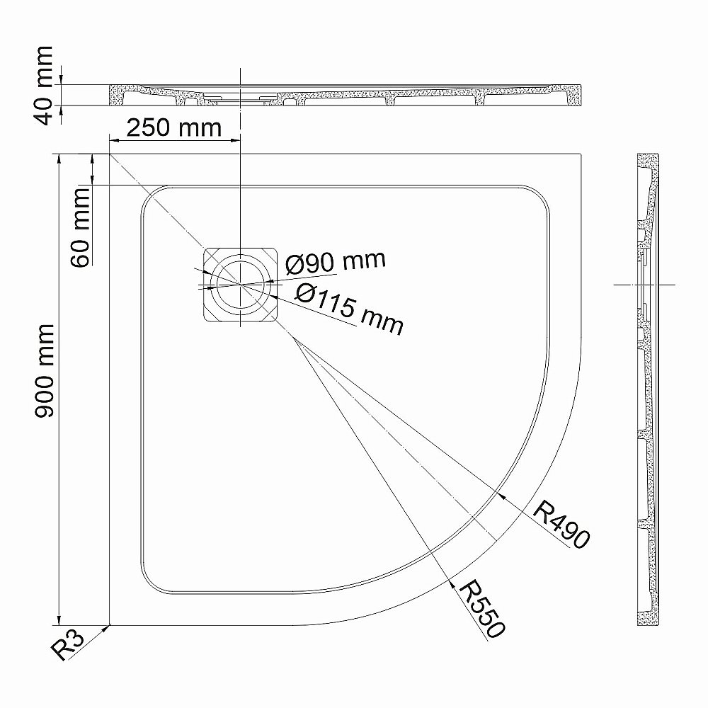 Душевой поддон WasserKRAFT Neime 19T01 90х90 купить в интернет-магазине Sanbest