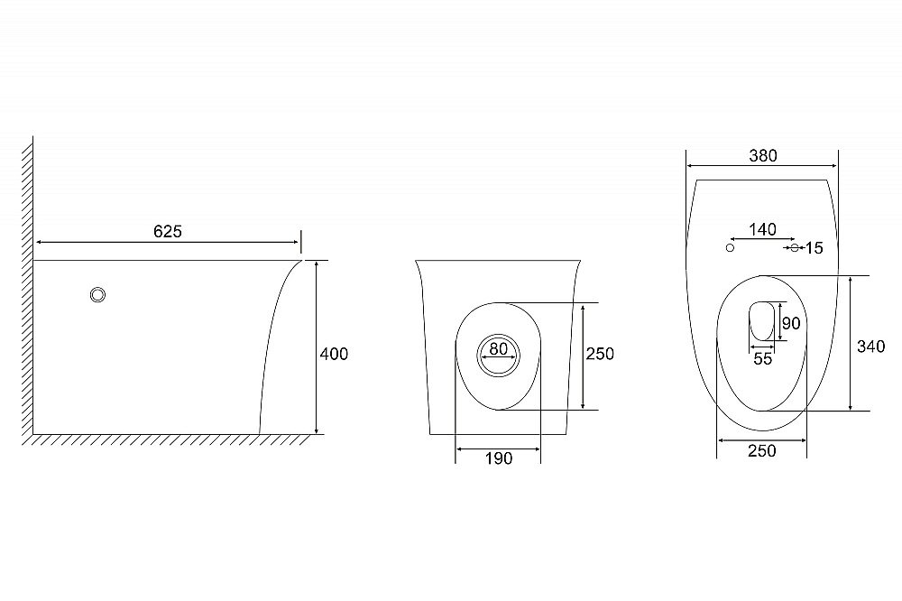 Унитаз приставной Abber Bequem AC1125P белый, с крышкой микролифт купить в интернет-магазине Sanbest