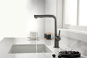 Смеситель для кухни Paulmark Neo Ne214419-GM вороненая сталь купить в интернет-магазине сантехники Sanbest