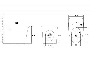 Унитаз приставной Abber Bequem AC1125P белый, с крышкой микролифт купить в интернет-магазине Sanbest