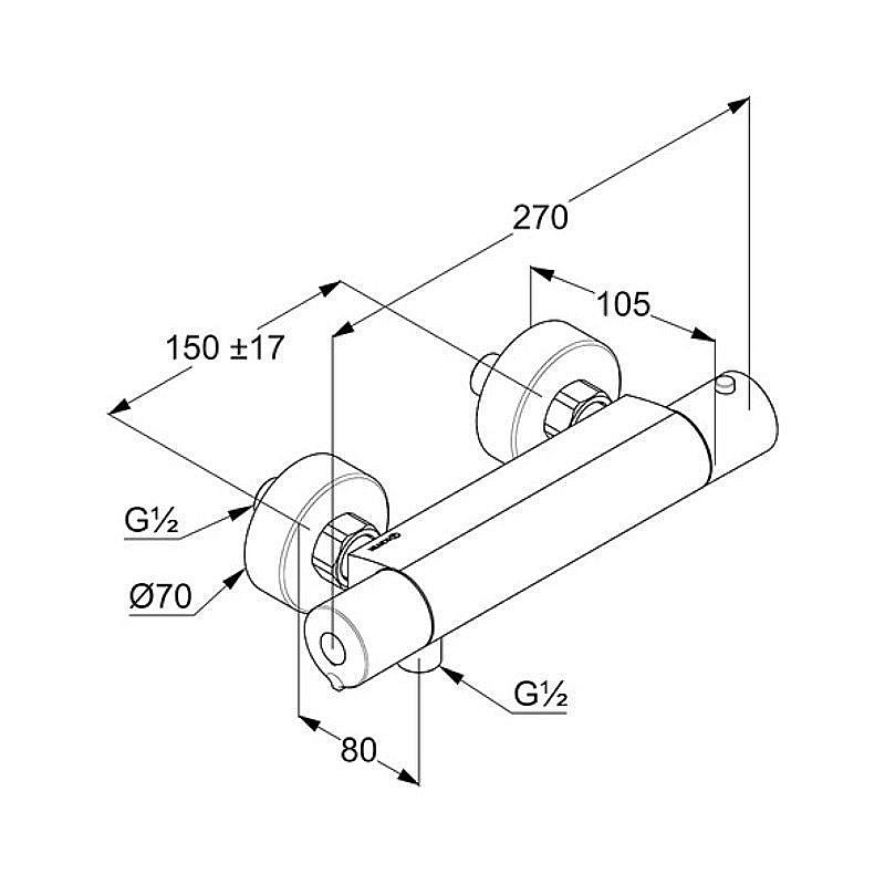 Термостат для душа Kludi Basic 350020538 купить в интернет-магазине сантехники Sanbest
