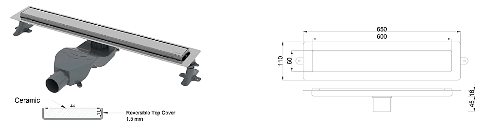 Душевой лоток Boheme Premium Linear 60 золото купить в интернет-магазине Sanbest
