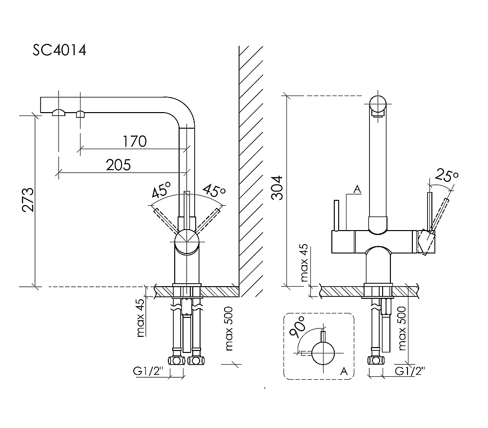 Смеситель для кухни Sancos Foster SC4014CH хром купить в интернет-магазине сантехники Sanbest