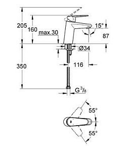 Смеситель для раковины Grohe Eurodisc Cosmopolitan 32469 20E купить в интернет-магазине сантехники Sanbest