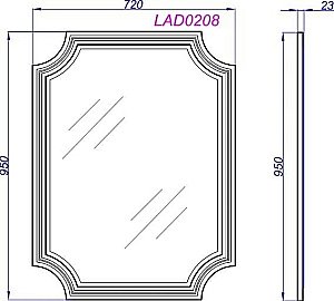 Зеркало Aqwella LaDonna 72 белое в ванную от интернет-магазине сантехники Sanbest