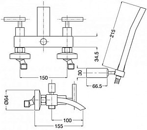 Смеситель для ванны Migliore Syntesi ML.SNS-7902 купить в интернет-магазине сантехники Sanbest