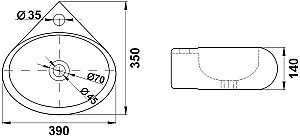 Раковина Melana 320350 320350-805 белая купить в интернет-магазине Sanbest