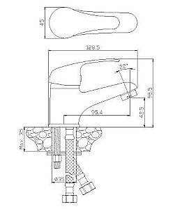 Смеситель для раковины Rossinka Y Y35-11 купить в интернет-магазине сантехники Sanbest