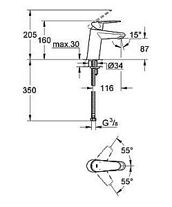 Смеситель для раковины Grohe Eurodisc Cosmopolitan 32469 20E купить в интернет-магазине сантехники Sanbest