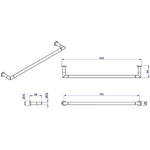 Полотенцедержатель Azario FORNY AZ-88301 хром купить в интернет-магазине сантехники Sanbest