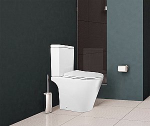 Унитаз напольный AZARIO Flin AZ-1363C безободковый, с бачком, с крышкой микролифт, глянцевый белый купить в интернет-магазине Sanbest