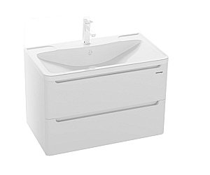 Тумба с раковиной подвесная Grossman АДЕЛЬ 80 белая для ванной в интернет-магазине Sanbest