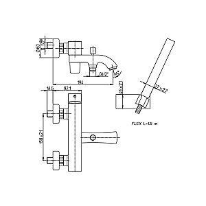 Смеситель для ванны PAINI Lady 89YO105KM черный купить в интернет-магазине сантехники Sanbest