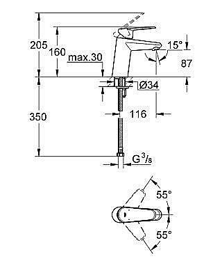 Смеситель для раковины Grohe Eurodisc Cosmopolitan 32469 20E купить в интернет-магазине сантехники Sanbest