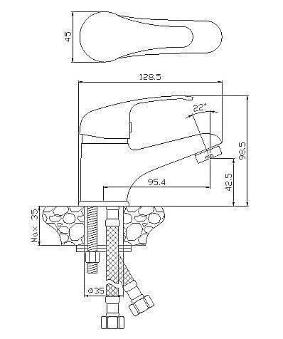 Смеситель для раковины Rossinka Y Y35-11 купить в интернет-магазине сантехники Sanbest
