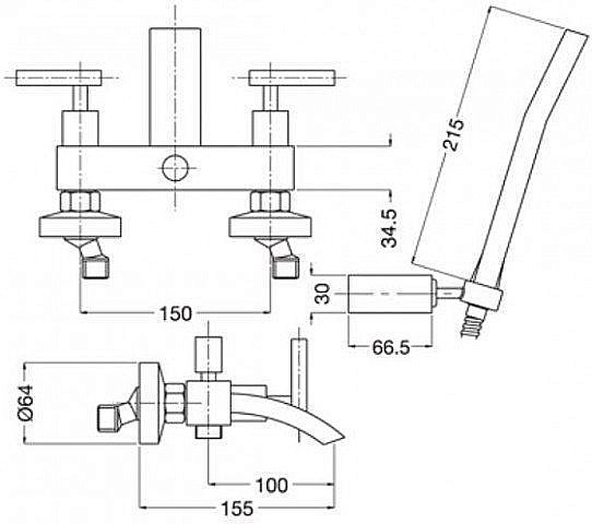 Смеситель для ванны Migliore Syntesi ML.SNS-7902 купить в интернет-магазине сантехники Sanbest