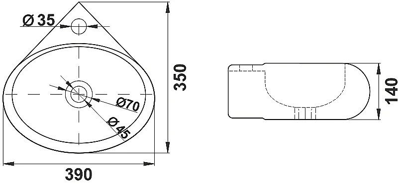 Раковина Melana 320350 320350-805 белая купить в интернет-магазине Sanbest