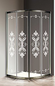 Душевой уголок Cezares Giubileo 100х100 GIUBILEO-R-2-100-SCORREVOLE-CP-Br стекло прозрачное с рисунком/профиль бронза матовый купить в интернет-магазине Sanbest