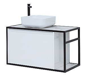 Тумба с раковиной Aquanet Nova Lite Loft 90 L/R белый для ванной в интернет-магазине Sanbest