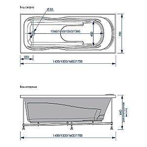 Ванна акриловая Loranto ALBERTO CS00063085 170х70 белая купить в интернет-магазине Sanbest