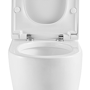 Напольный унитаз-компакт Black&White Gravity 6650W безободковый, слив-торнадо, с крышкой микролифт, с бачком, белый глянцевый купить в интернет-магазине Sanbest