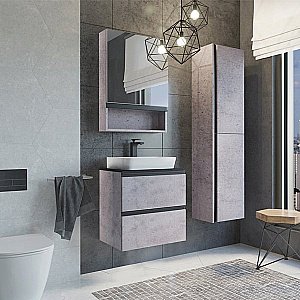 Тумба с раковиной Comforty Эдинбург 00-00005700 60 бетон светлый для ванной в интернет-магазине Sanbest