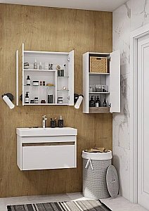 Шкаф подвесной Акватон Марти 35 белый для ванной в интернет-магазине сантехники Sanbest