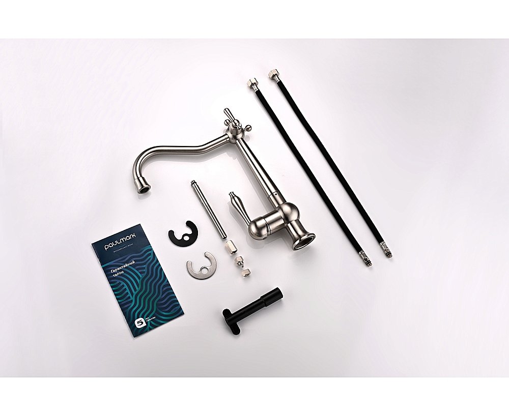 Смеситель для кухни Paulmark Retro Re213226-BS брашированная сталь купить в интернет-магазине сантехники Sanbest