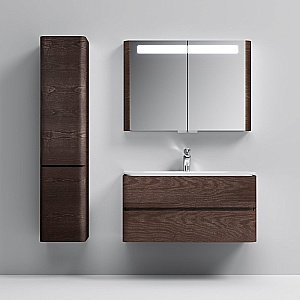 Зеркальный шкаф AM.PM Sensation 100 темное дерево купить в интернет-магазине сантехники Sanbest