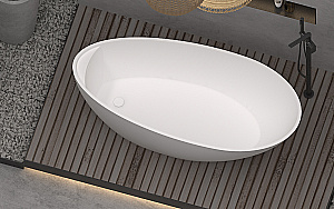 Ванна из искусственного камня TIMO solid MARI1700 170х80 белая купить в интернет-магазине Sanbest