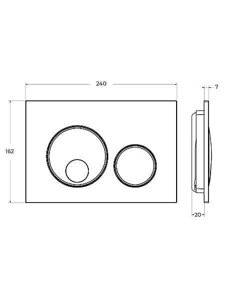 Кнопка для инсталляции Cezares RELAX-BTN-IN сатин купить в интернет-магазине сантехники Sanbest