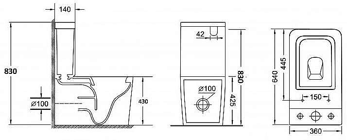Унитаз напольный Grossman GR-4445 безободковый, с бачком, с крышкой микролифт купить в интернет-магазине Sanbest