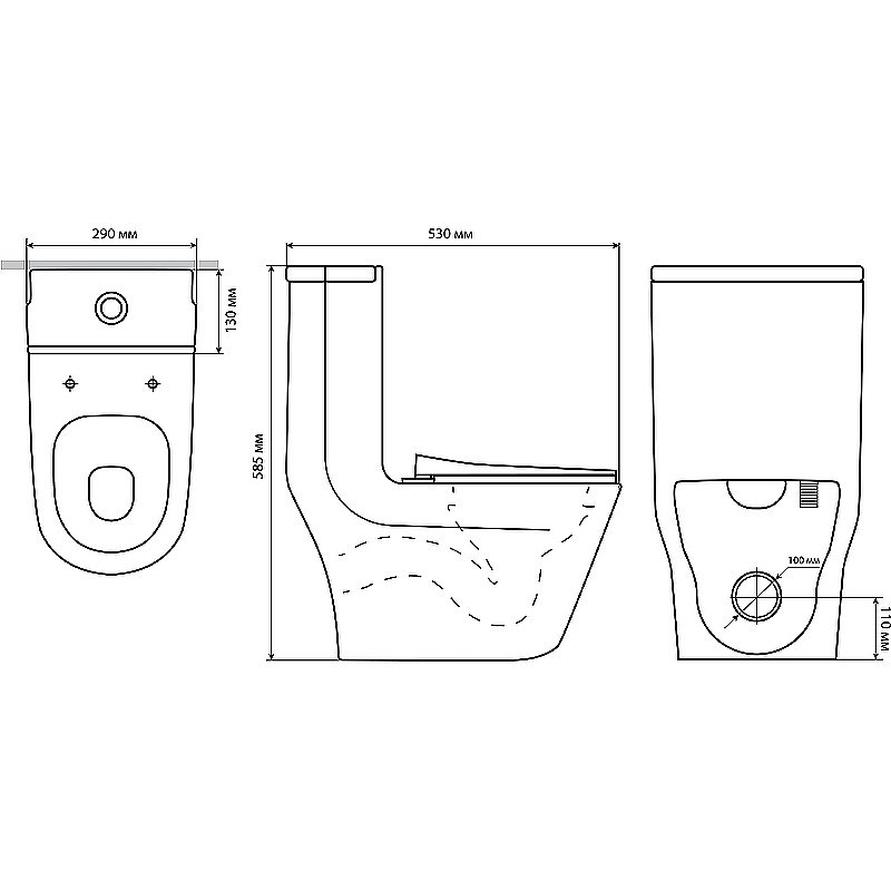 Унитаз-моноблок Laguraty 101Y желтый, с крышкой микролифт (детский) купить в интернет-магазине Sanbest