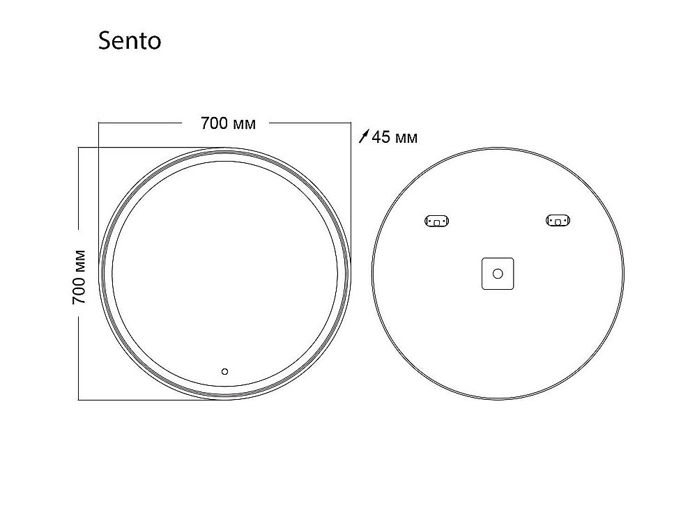 Зеркало GROSSMAN Sento 97070 70x70 в ванную от интернет-магазине сантехники Sanbest